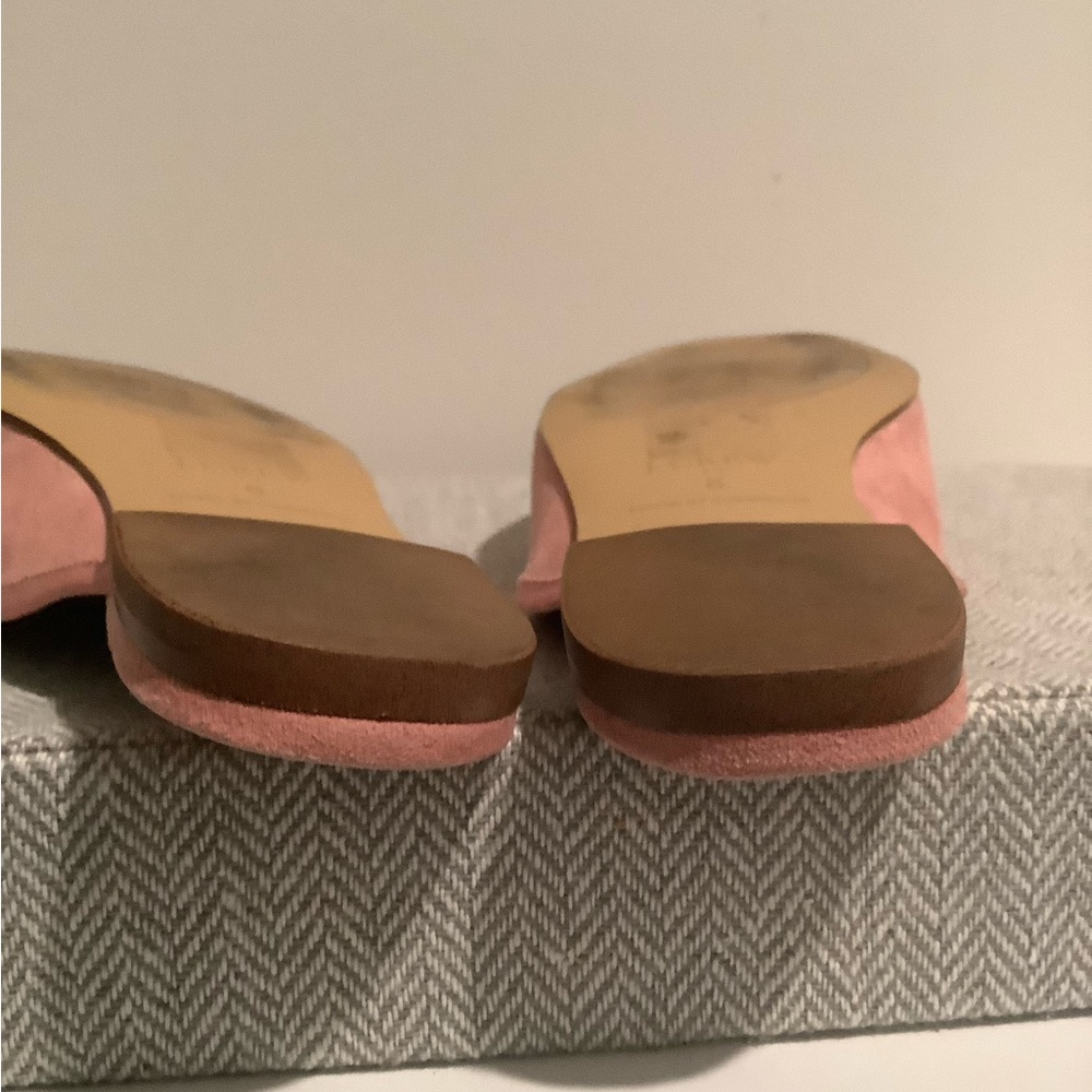 J. Crew Pink Suede Flat Mule Slides Size 6 - Picture 5 of 5